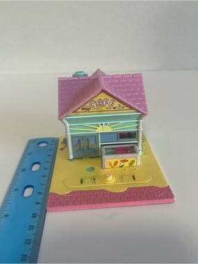 Vintage 1993 Blue Bird poly pocket Pink & Yellow Café Playset only